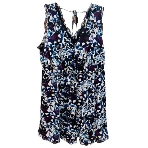 Torrid Blue and Black Sleeveless Ruffle Dress 1X NWT NEW! - Picture 9 of 9